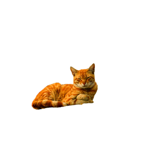 A Ginger Tabby Cat Peacefully Resting On A Stone Wall, Looking Content And Calm Outdoors. 12423 - Cat PNG image with transparent background